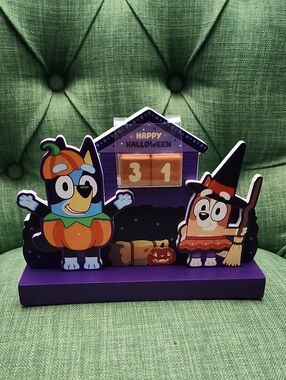 Bluey and Bingo Halloween Countdown Decor - Green, Orange, Purple